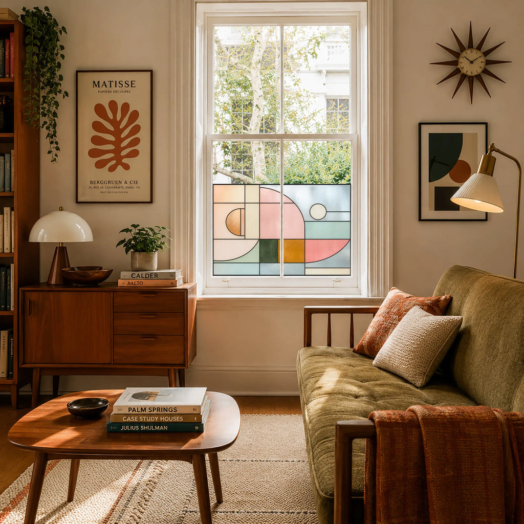 Modern Geometric Stained Glass Window Film