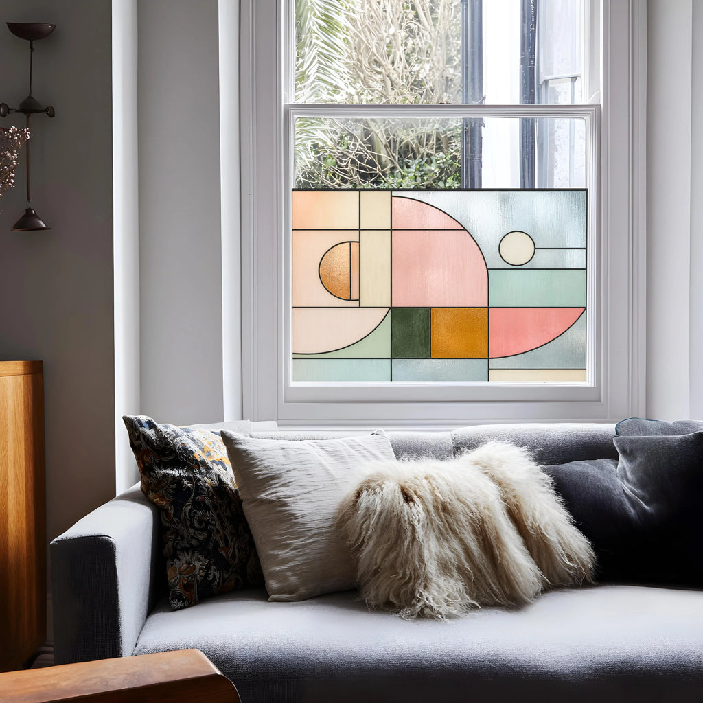 Modern Geometric Stained Glass Window Film