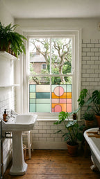 Stained Glass Window Film | Half Window Privacy Film