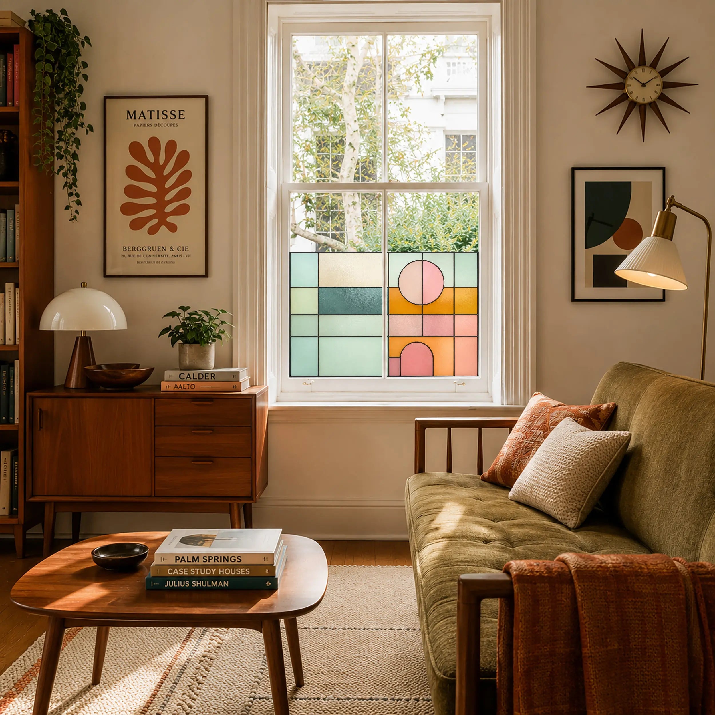 Stained Glass Window Film | Half Window Privacy Film