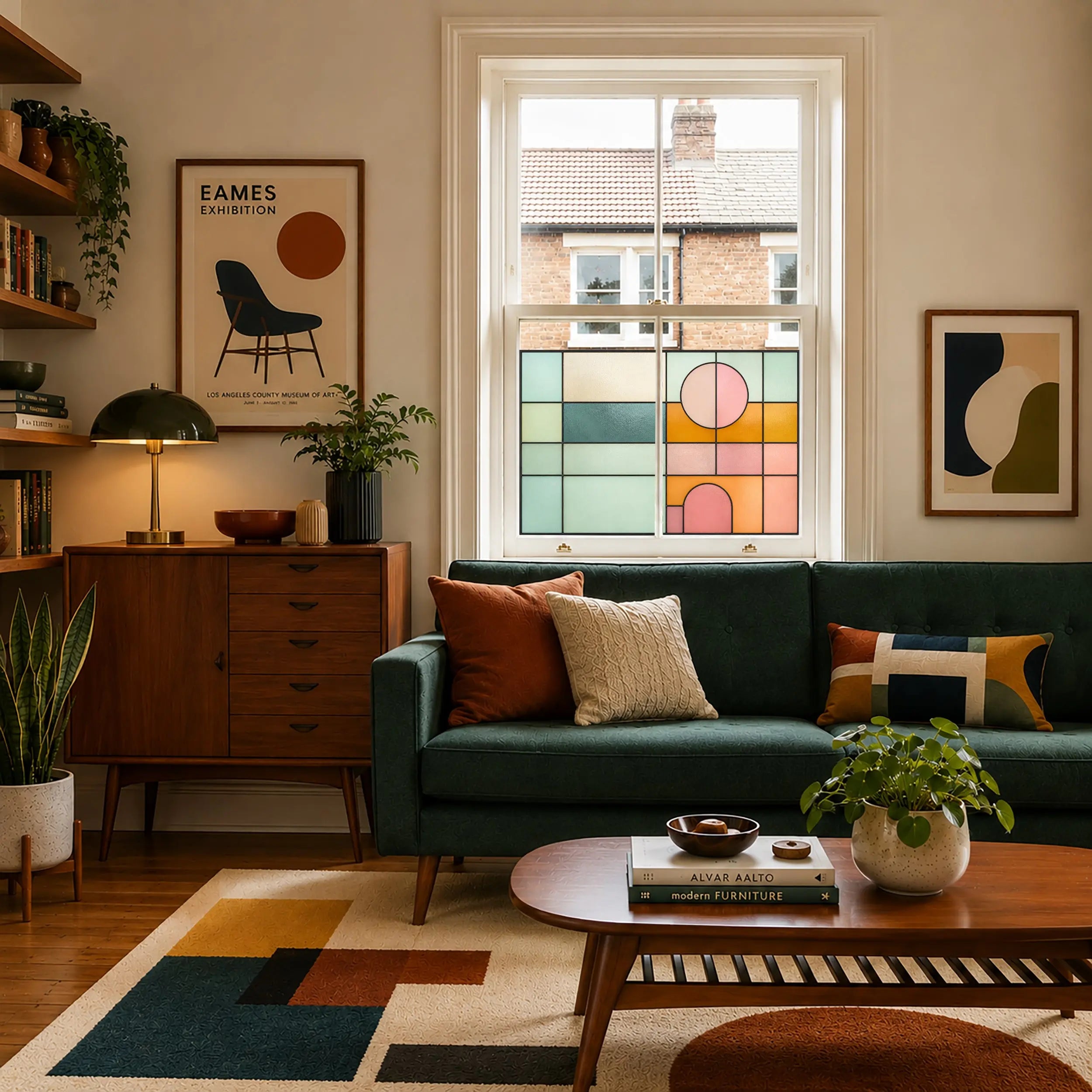 Stained Glass Window Film | Half Window Privacy Film