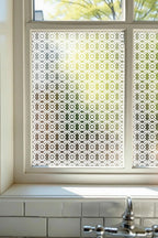 Privacy Window Film Art Deco Geometric Static Cling Pattern