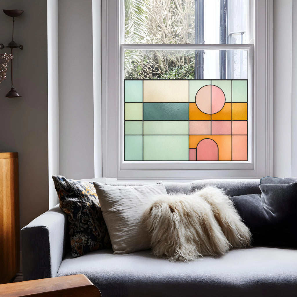 Stained Glass Window Film | Half Window Privacy Film