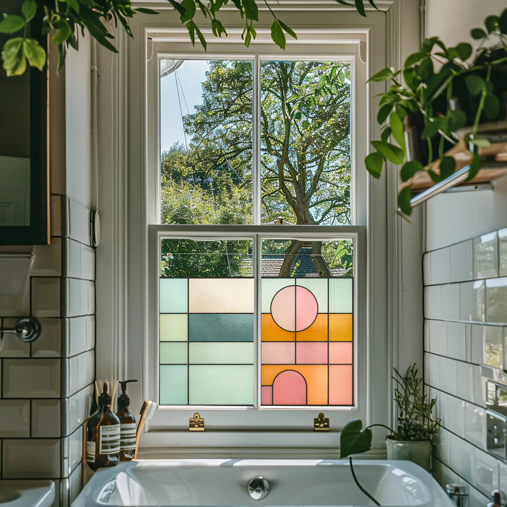 Stained Glass Window Film | Half Window Privacy Film