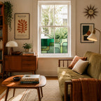 Retro Green Geometric Window Film