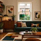 Retro Green Geometric Window Film