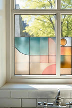 Geometric Stained Glass Window Film | Modern Abstract Design