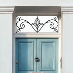 Frosted Privacy Window Film, Art Nouveau Scroll Transom & Fanlight