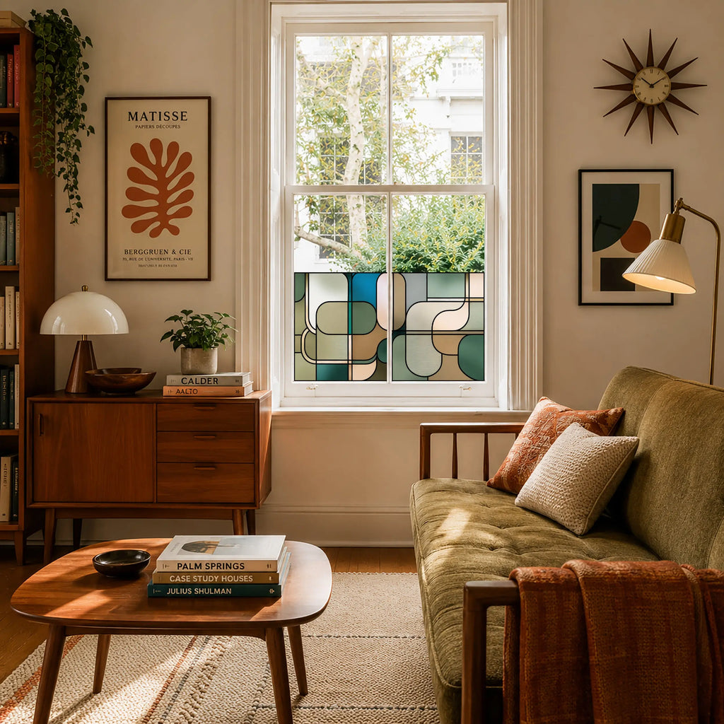 Stained Glass Window Film – Modern Geometric Design