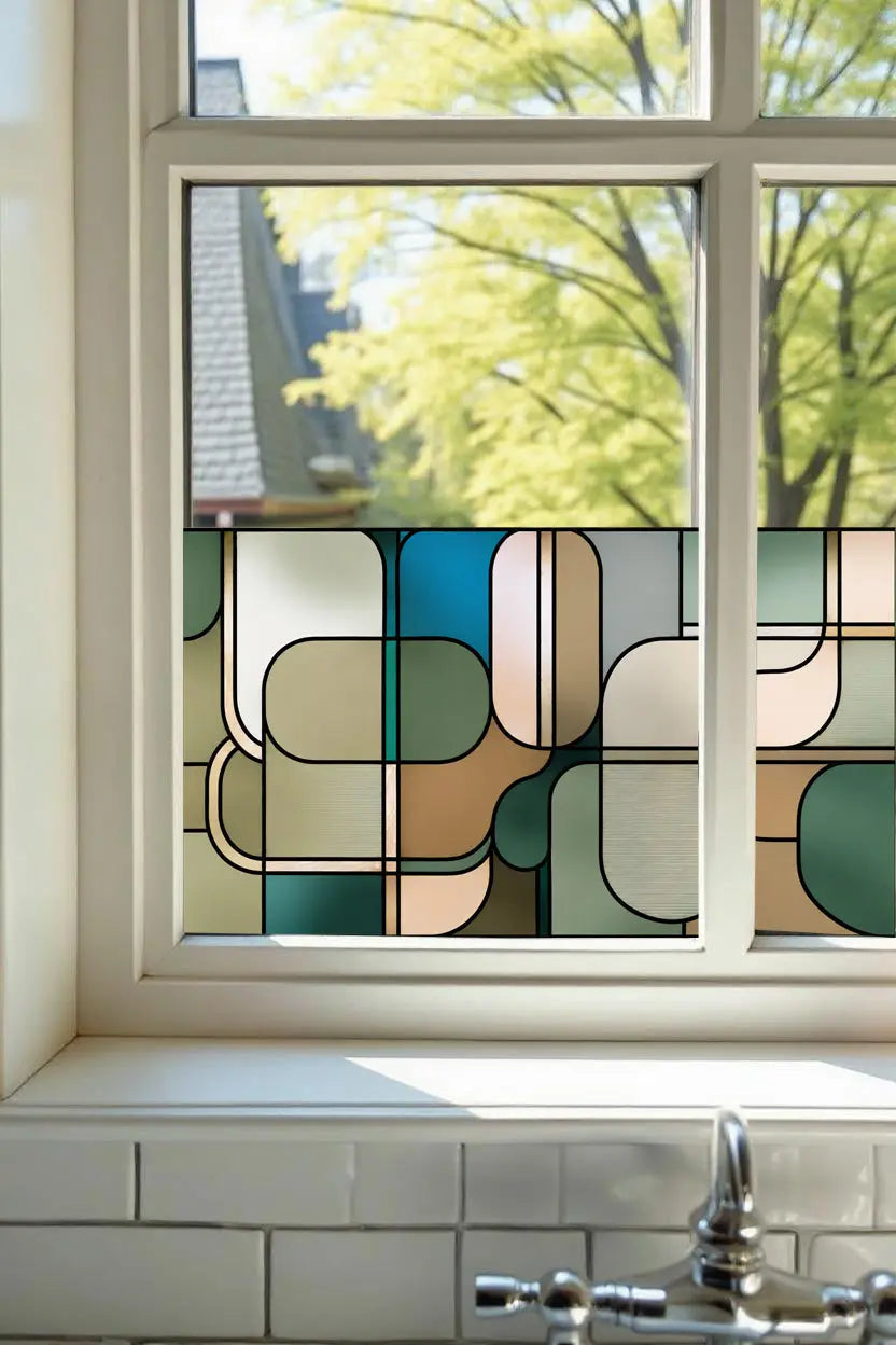 Contemporary Stained Glass Window Film