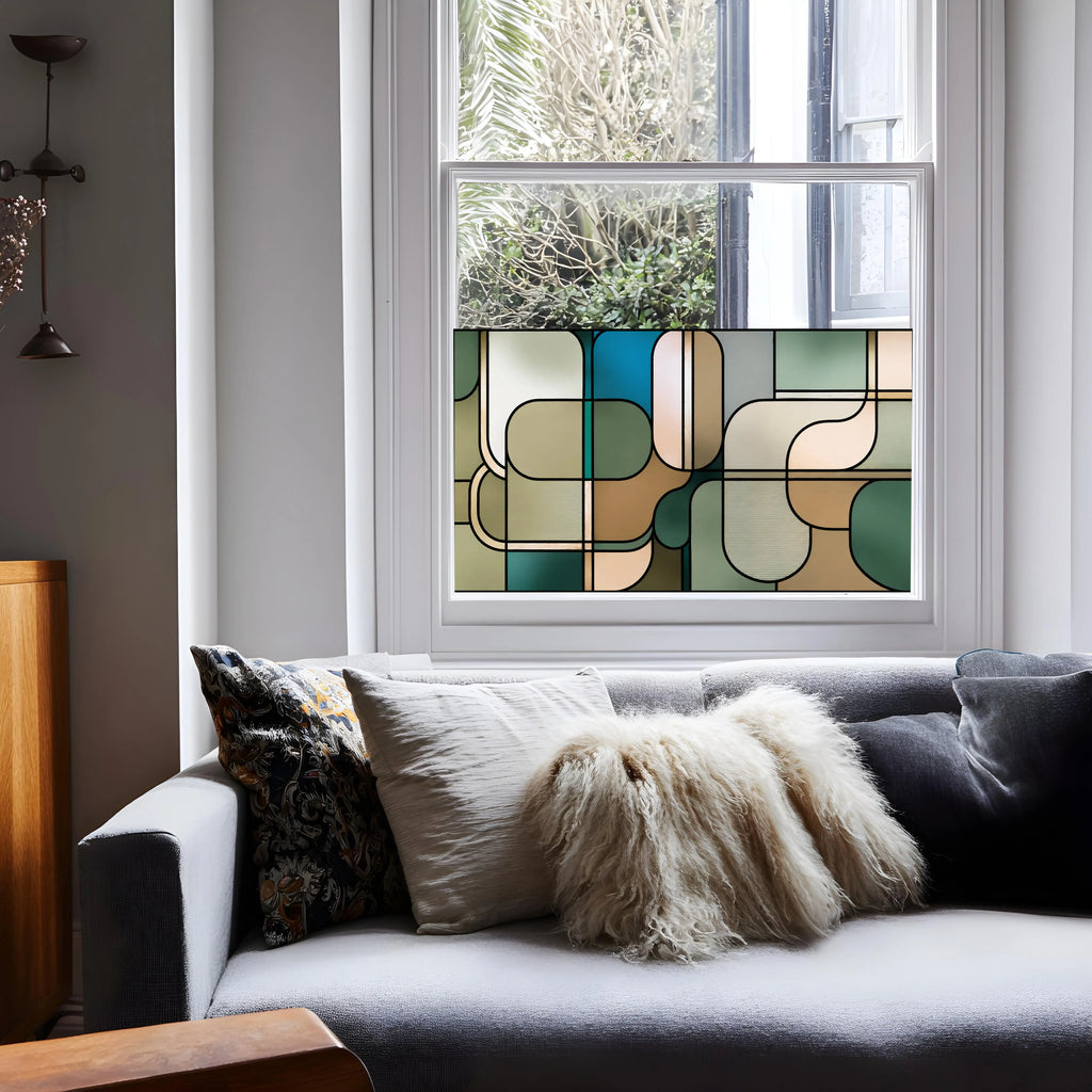 Modern Geometric Stained Glass Window Film