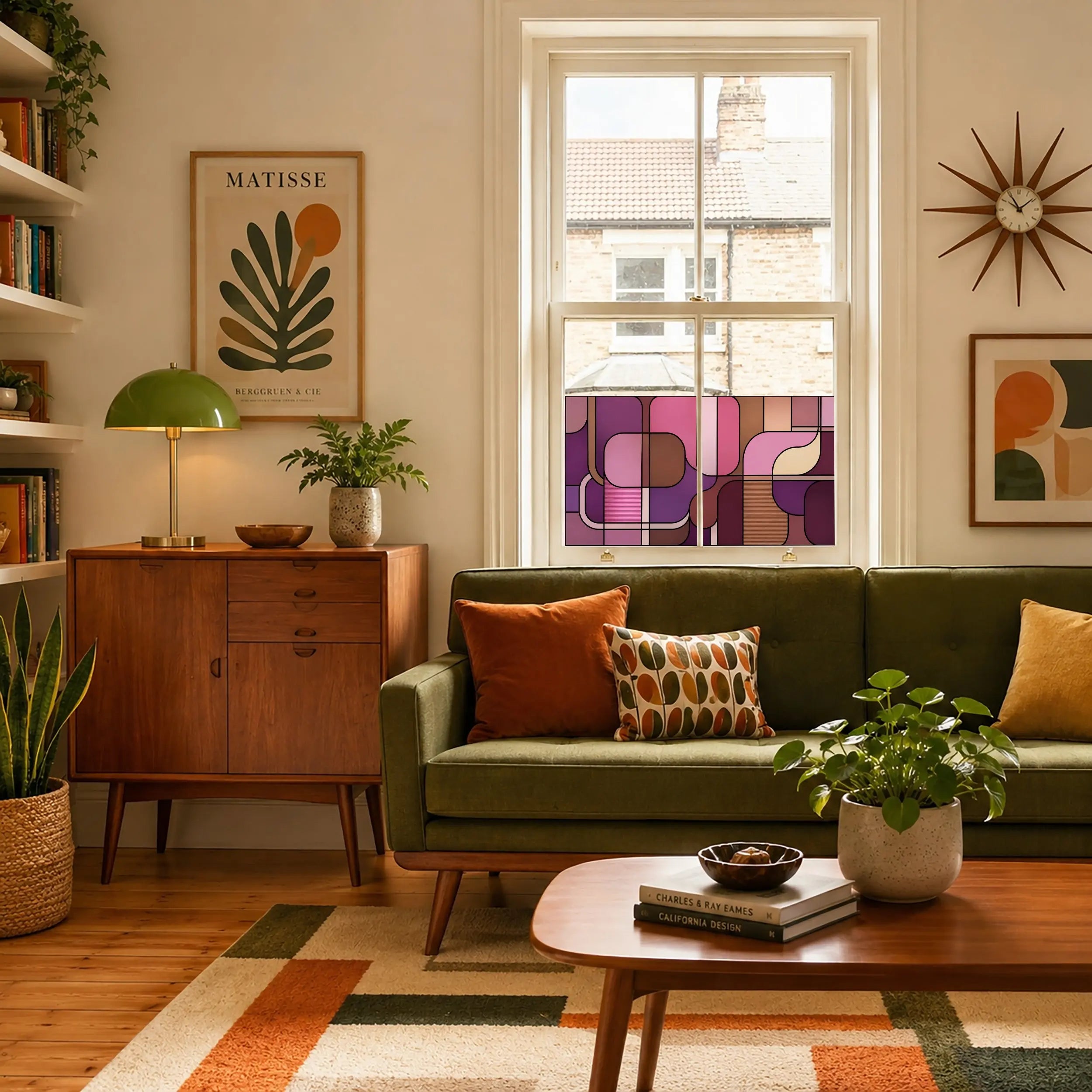 Privacy Window Film | Mid-Century Geometric Design