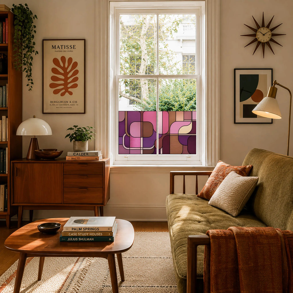 Privacy Window Film | Mid-Century Geometric Design