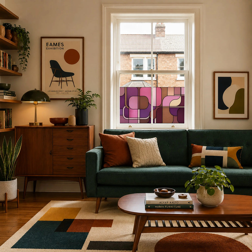 Privacy Window Film | Mid-Century Geometric Design
