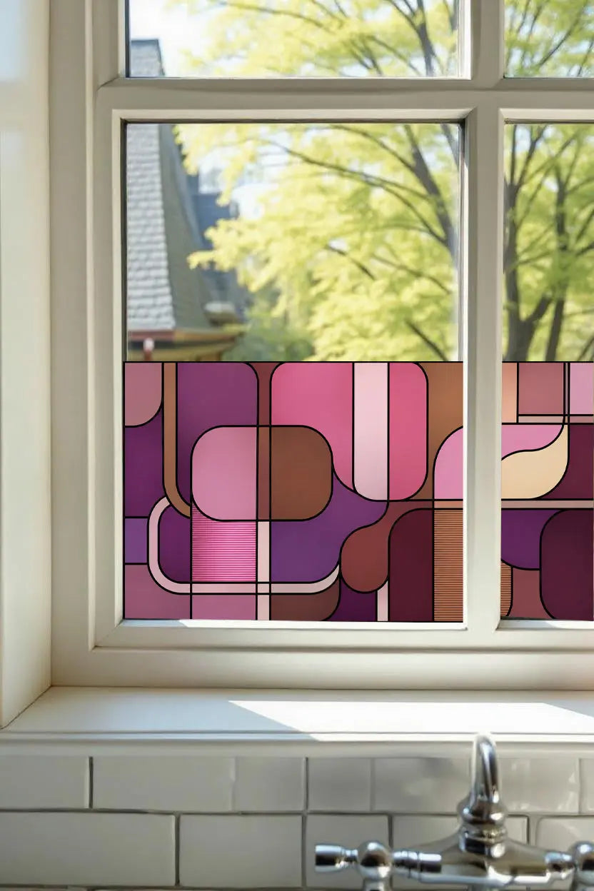 Privacy Window Film | Mid-Century Geometric Design