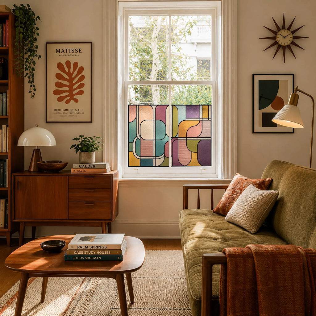 Made to measure stained glass effect window film for windows and glass doors