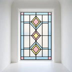 Privacy Window Film Pastel Diamond Stained Glass