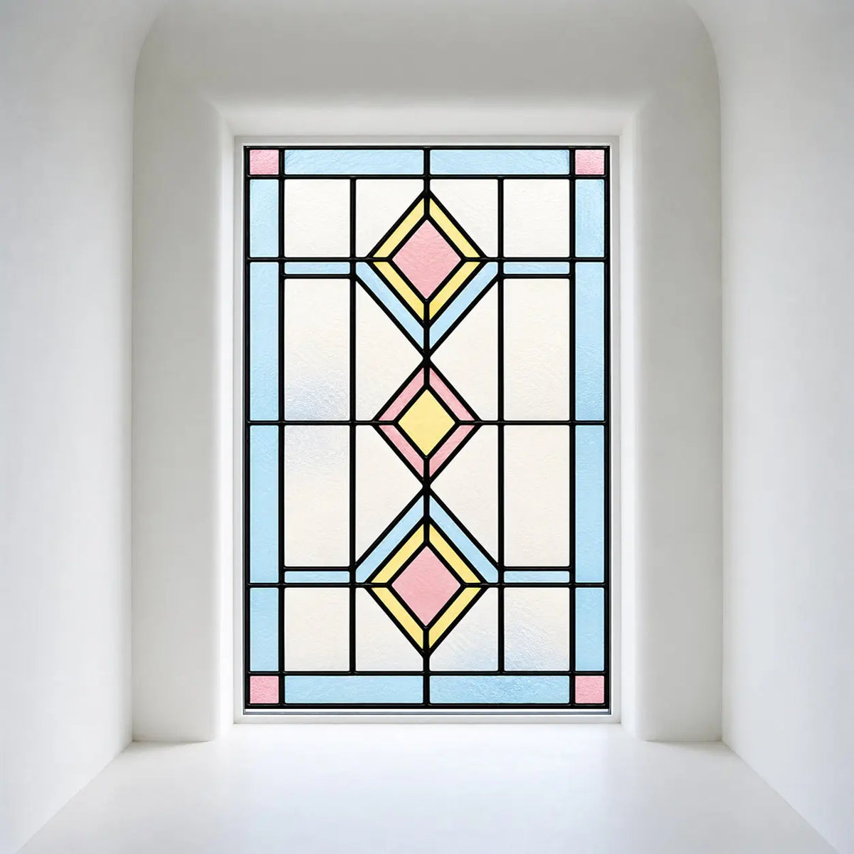 Privacy Window Film Pastel Diamond Stained Glass