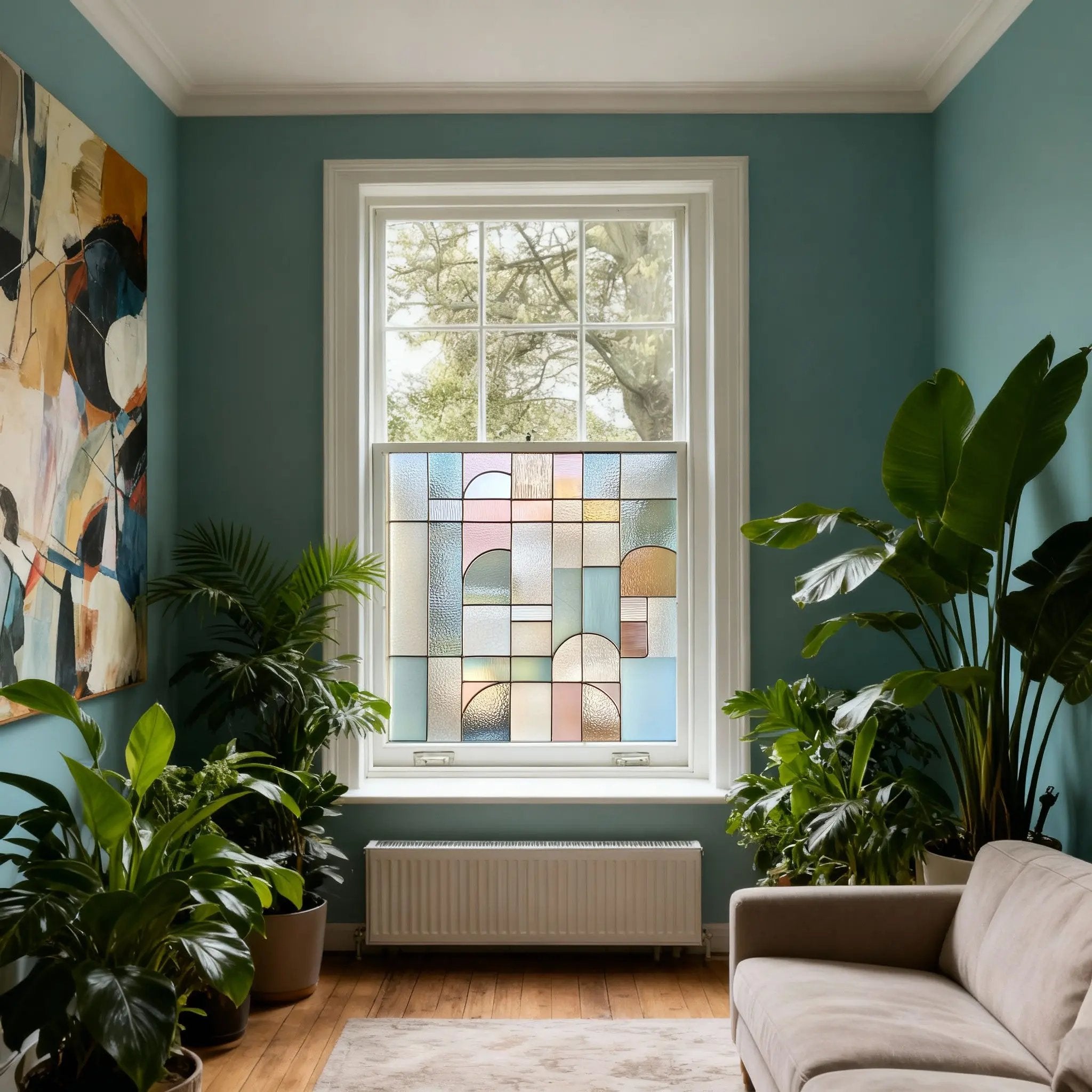 Cutigliano Stained Glass Privacy Window Film Creative Windows