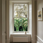 Green Art Deco Window Film - Orero Privacy Stained Glass Window Film Creative Windows