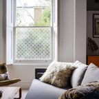 Privacy Window Film Mid Century Diamond Pattern