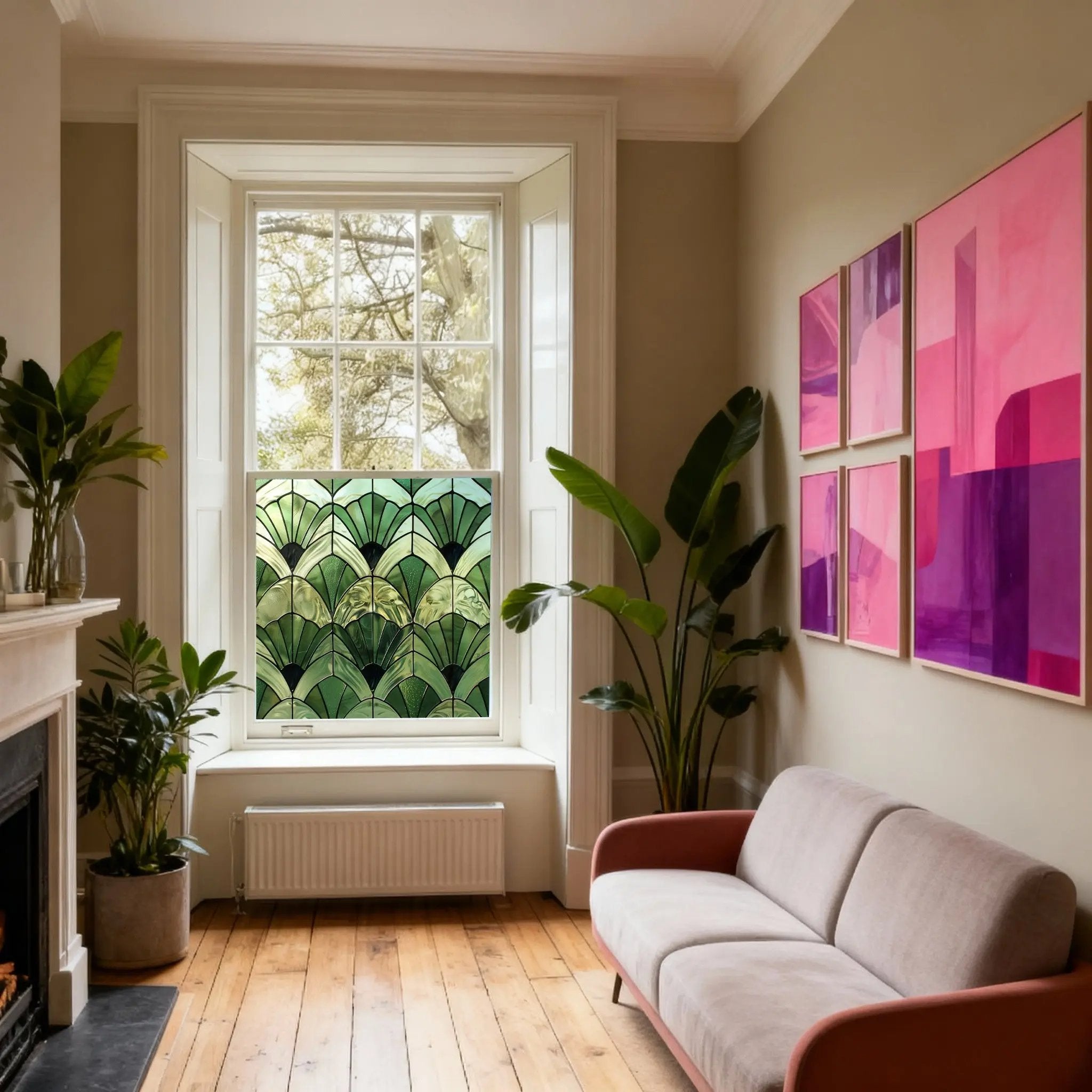 Cuvio Stained Glass Privacy Window Film Creative Windows