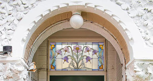 Cusago Art Nouveau Floral Transom Window Film Creative Windows