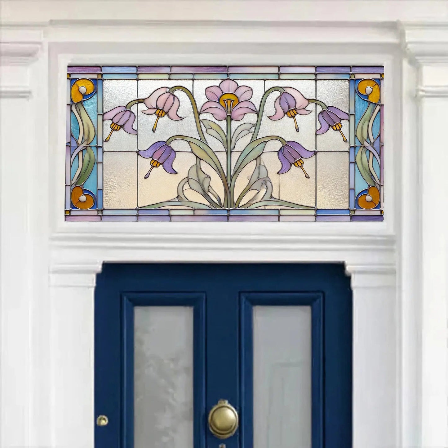 Cusago Art Nouveau Floral Transom Window Film Creative Windows