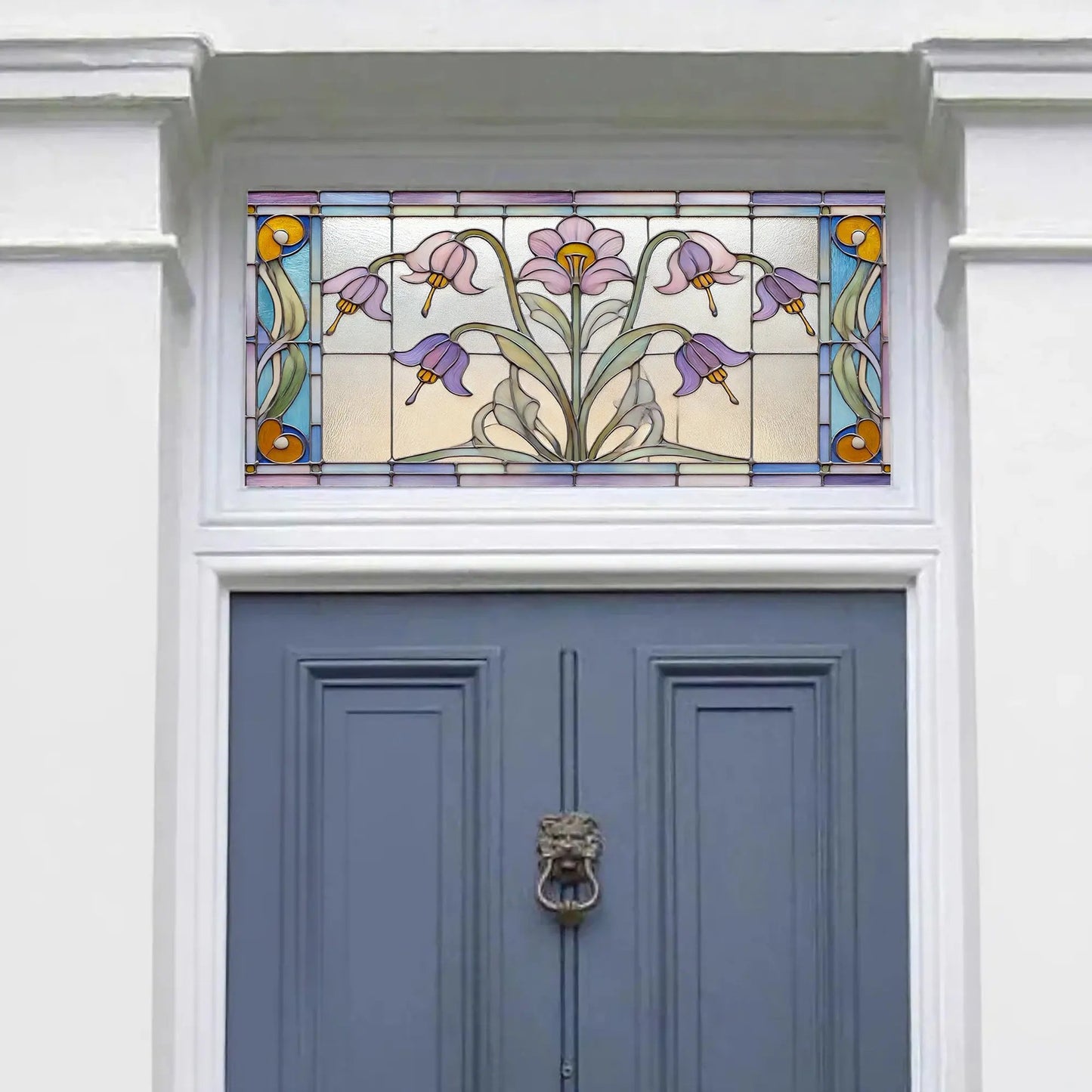 Cusago Art Nouveau Floral Transom Window Film Creative Windows