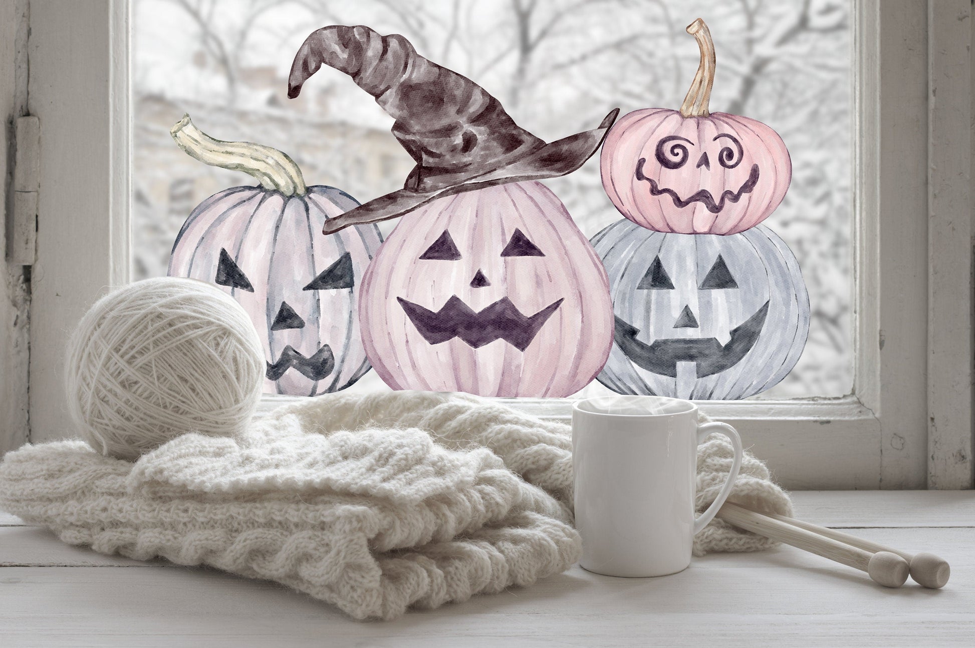 Pumpkin Window Stickers Creative Windows
