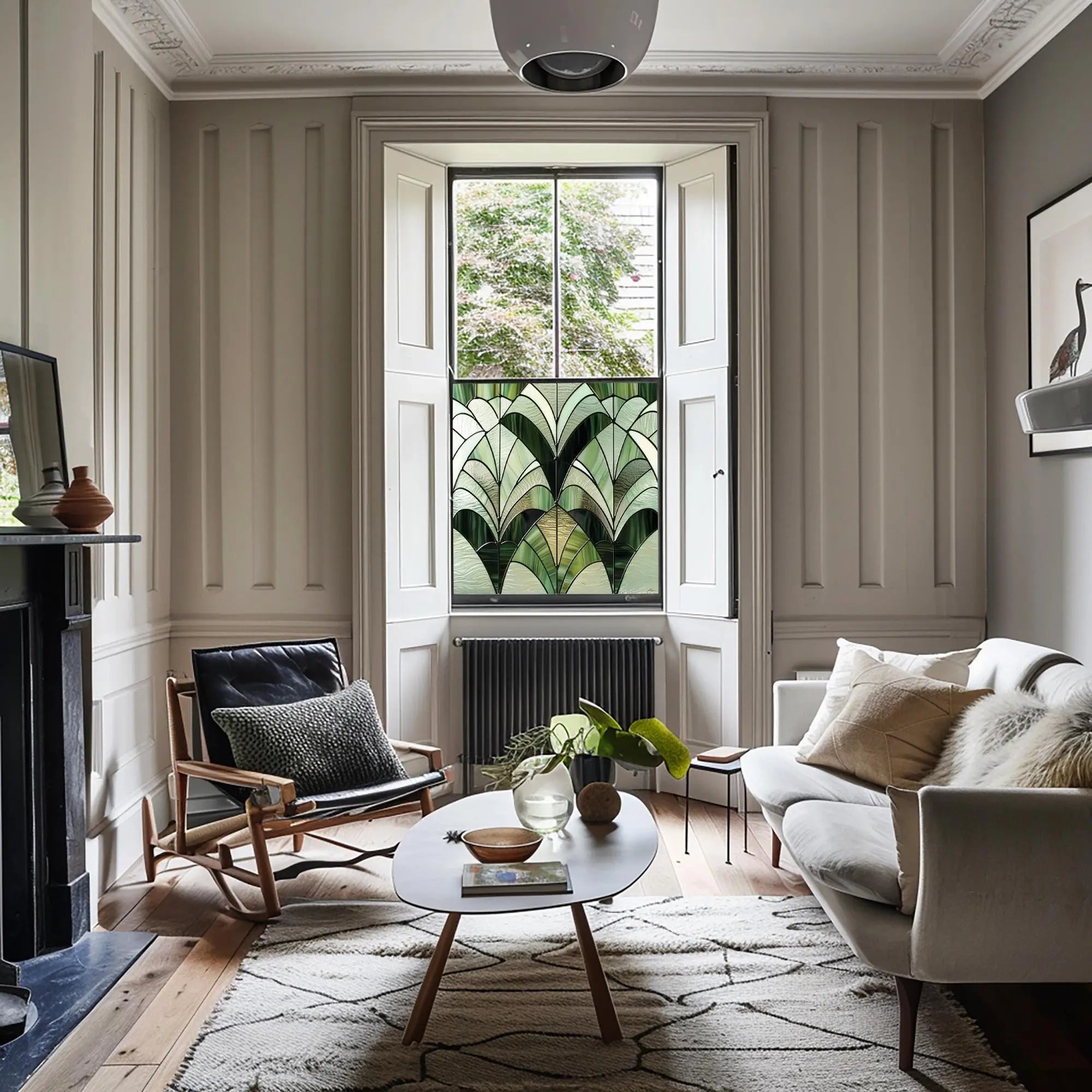 Scigliano Stained Glass Window Film - Decorative Adhesive Privacy Film Creative Windows