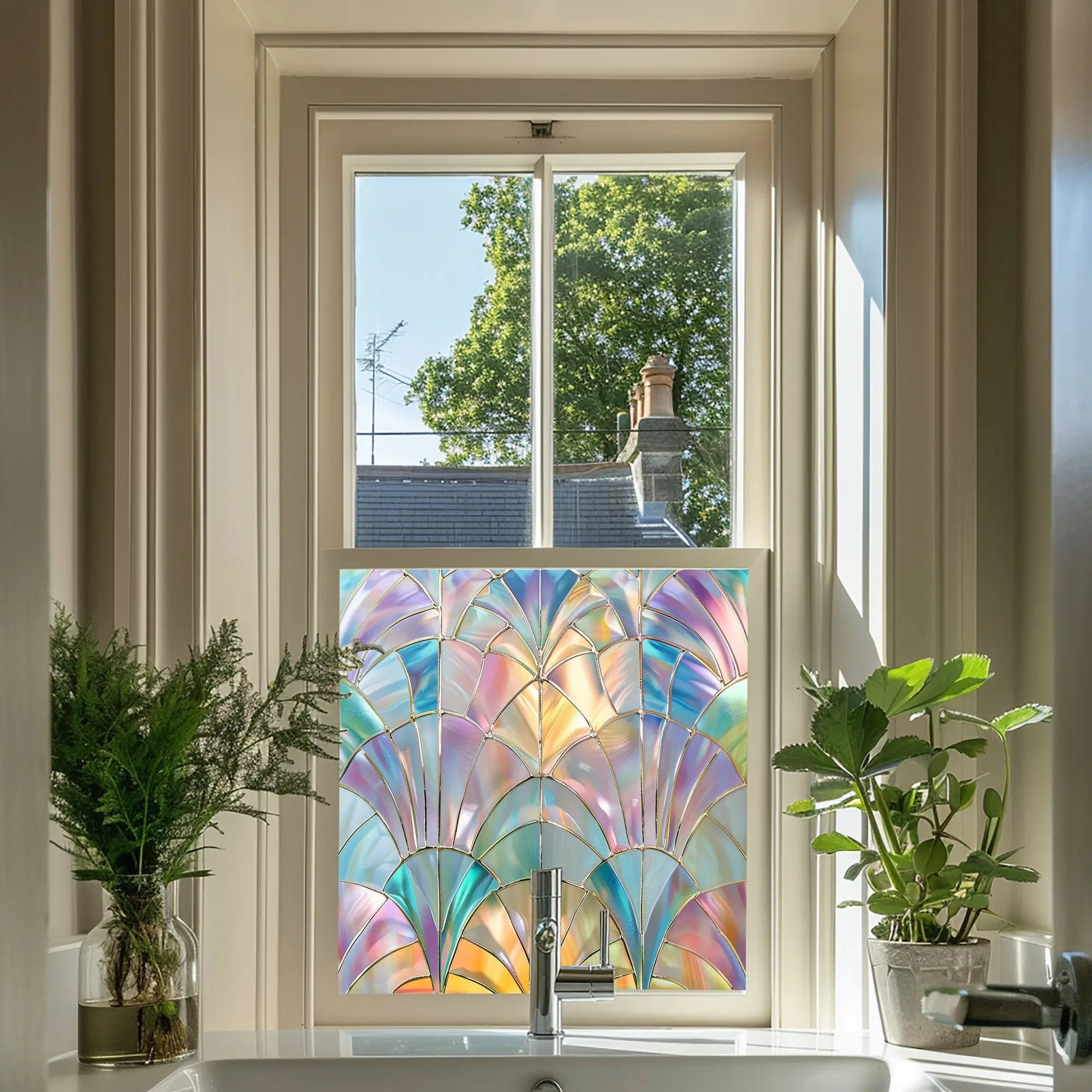 Traves Stained Glass Window Film For Privacy Creative Windows