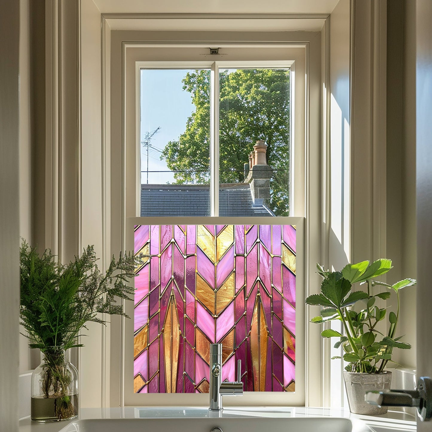 Art Deco Window Film, Privacy Window Film, Window Film, Decorative Window Film, Patterned Window Film, Coloured Window Film, Stained Glass Creative Windows