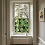 Green Art Deco Window Film - Apricena Stained Glass Privacy Creative Windows