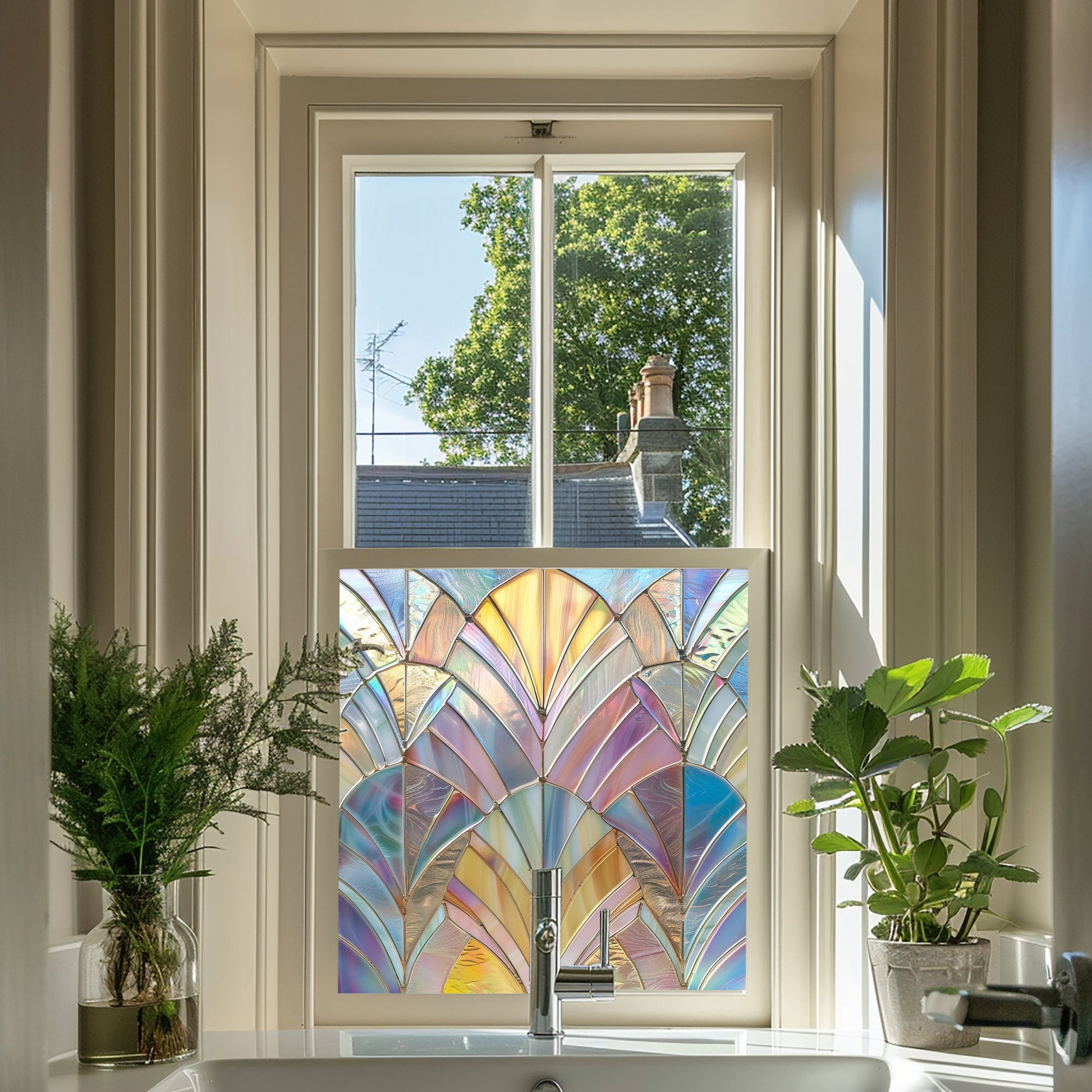 Art Deco Window Film, Privacy Window Film, Window Film, Decorative Window Film, Patterned Window Film, Coloured Window Film, Stained Glass Creative Windows