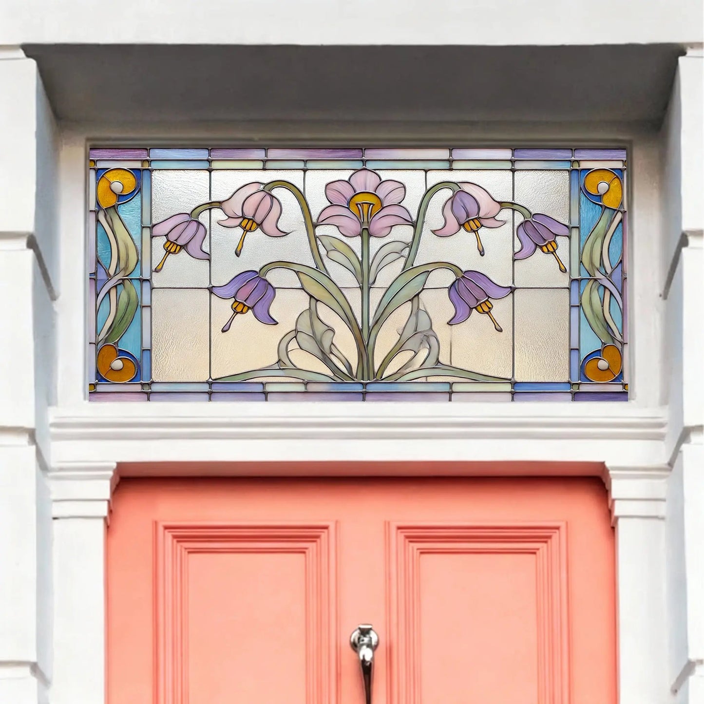 Cusago Art Nouveau Floral Transom Window Film Creative Windows