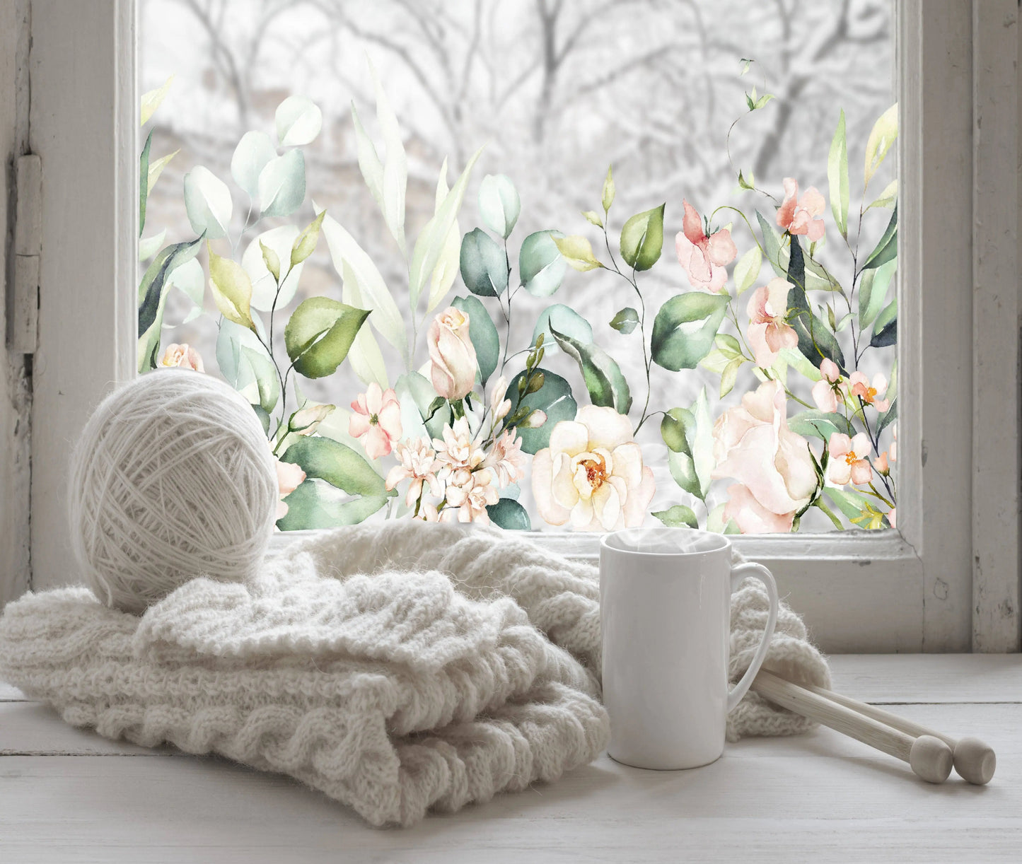 Cosenza Floral Window Film Border Creative Windows