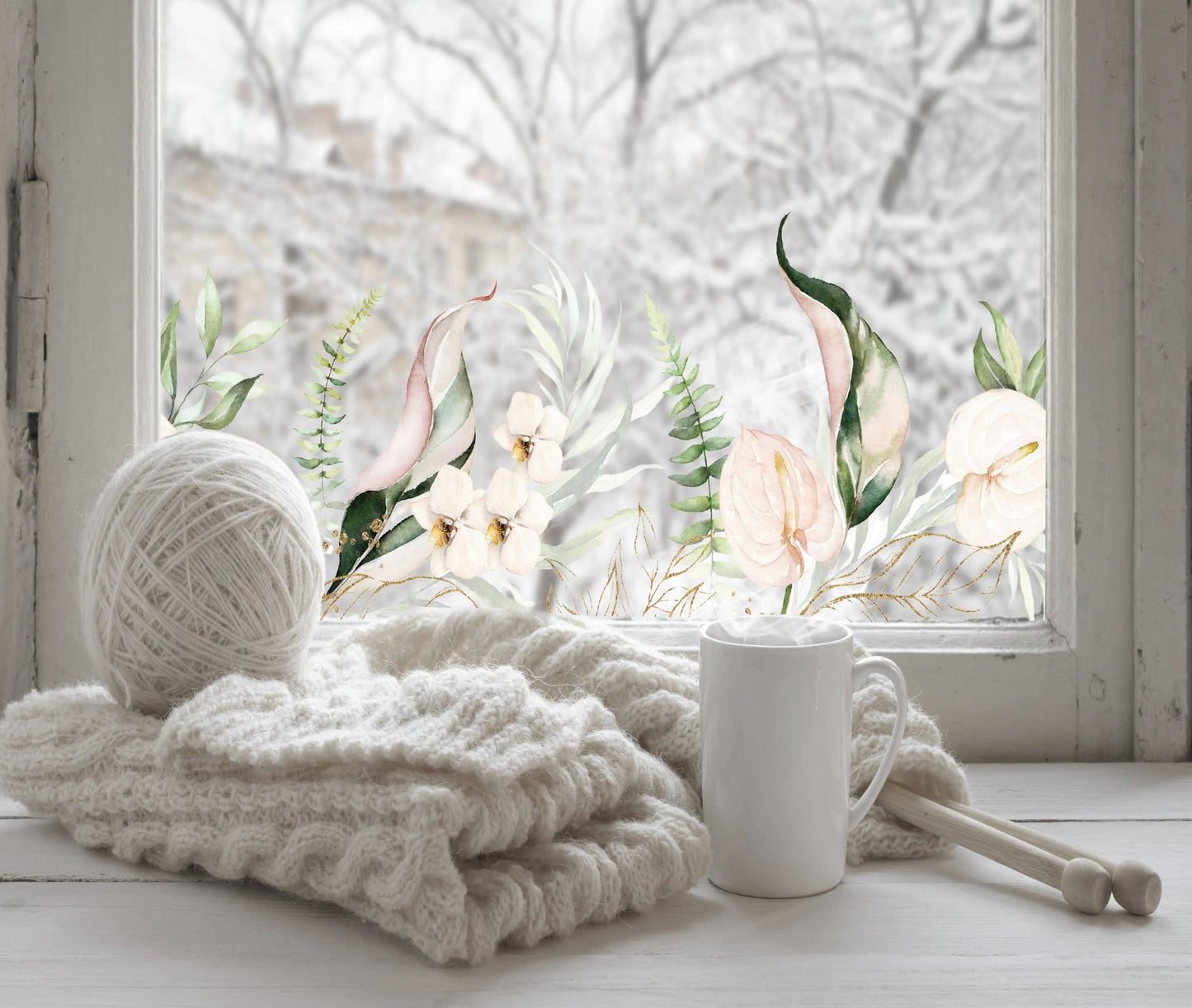 Avellino Floral Window Film Border Creative Windows