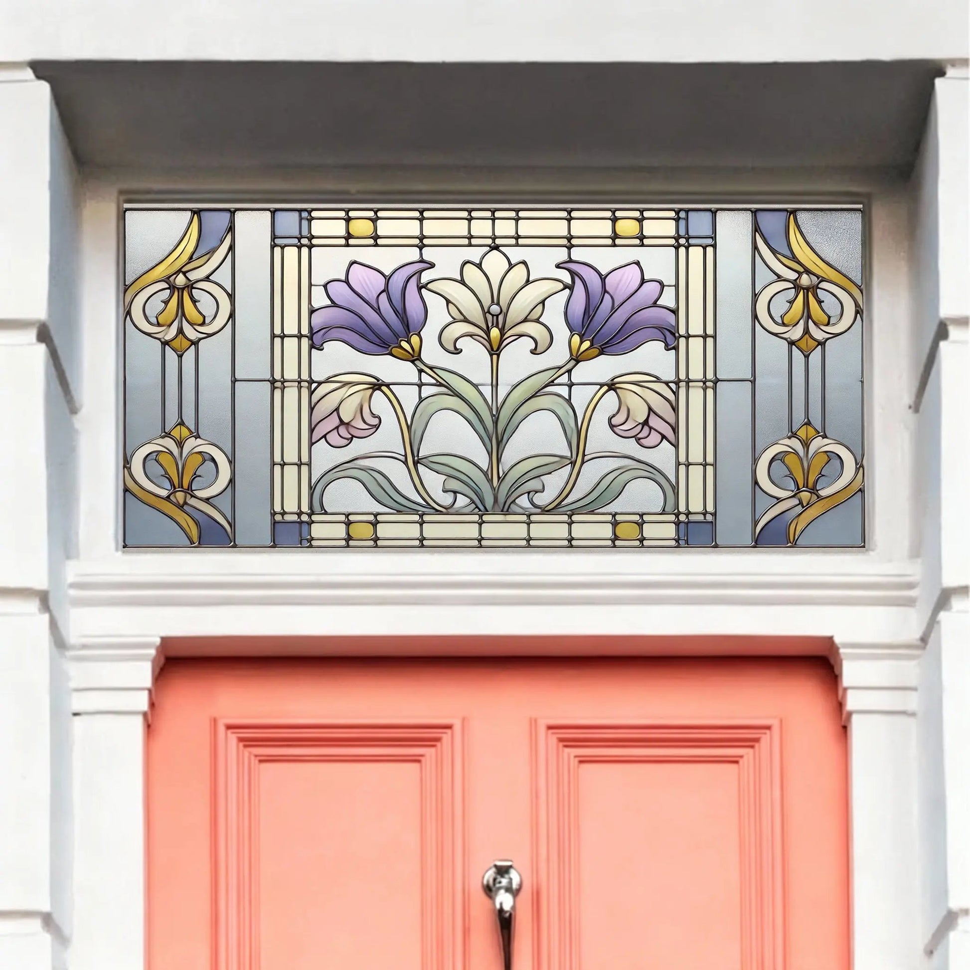 Curtarolo Art Nouveau Stained Glass Transom Film Creative Windows