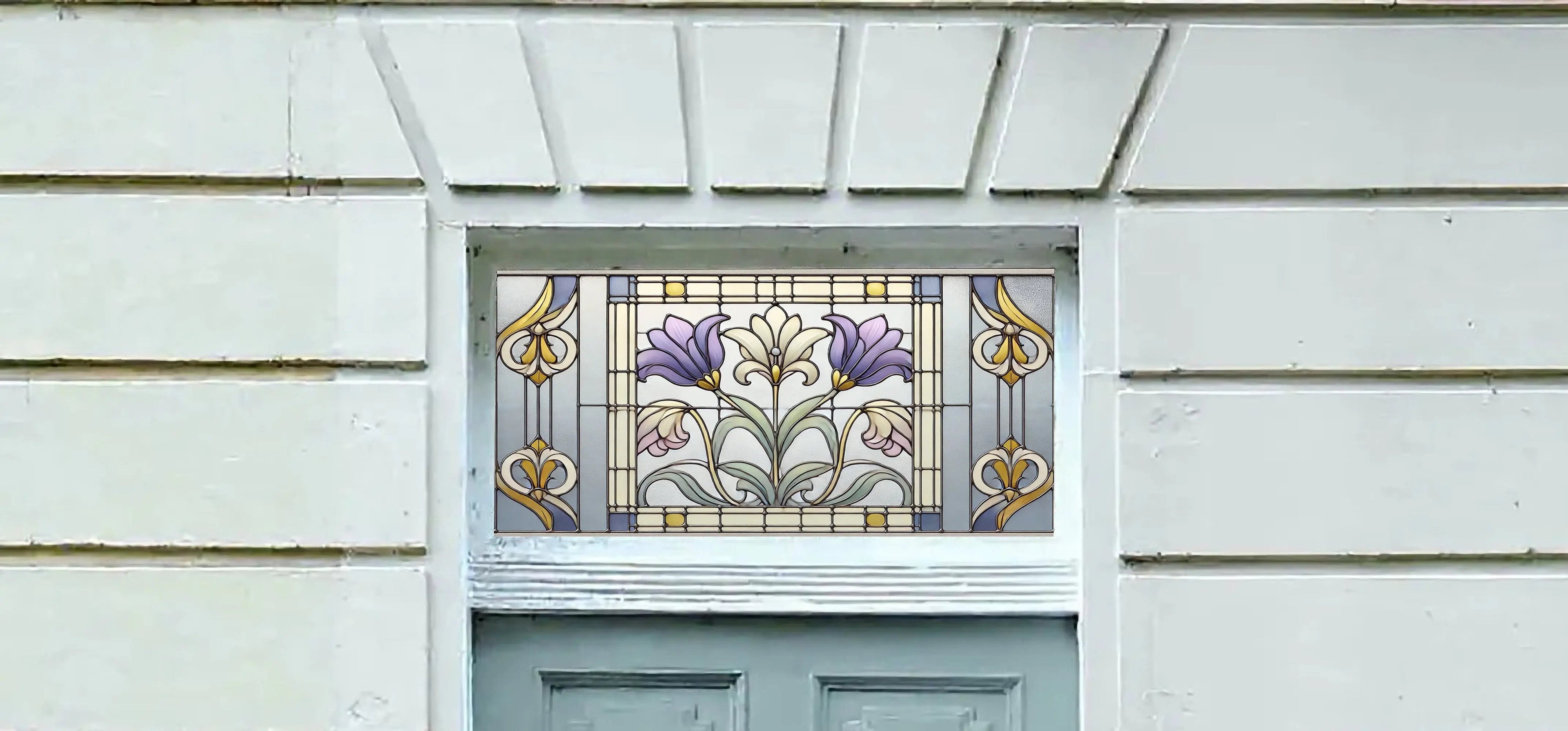 Curtarolo Art Nouveau Stained Glass Transom Film Creative Windows