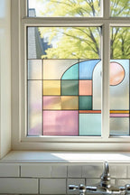 Privacy Window Film Colour Block Stained Glass