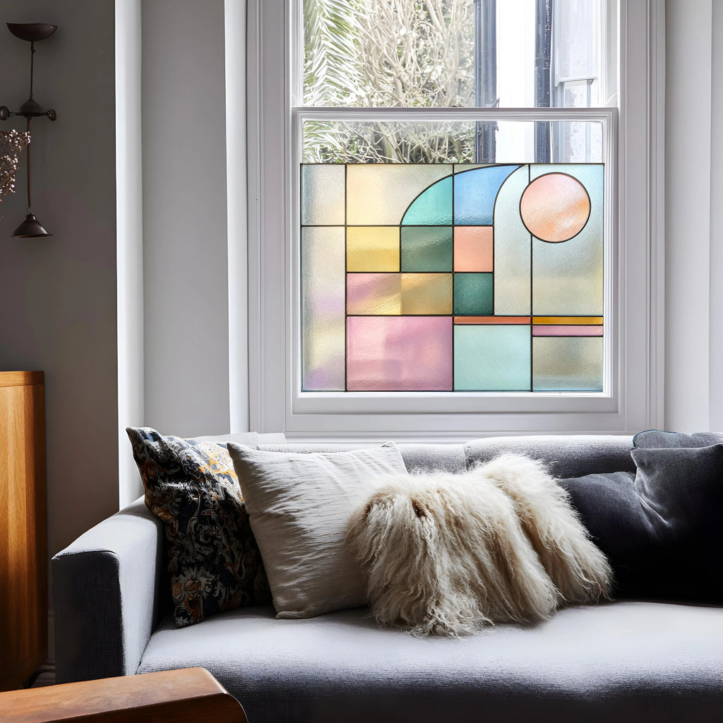 Privacy Window Film Colour Block Stained Glass