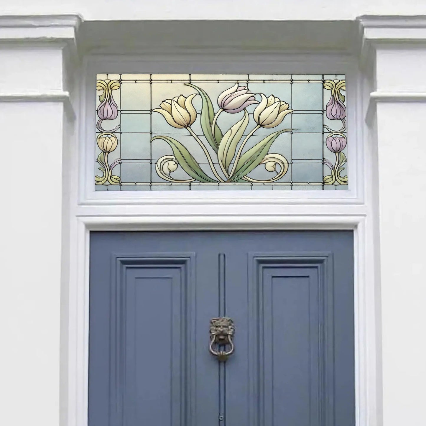 Cursi Floral Stained Glass Transom Window Film Creative Windows