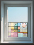 Privacy Window Film Colour Block Stained Glass