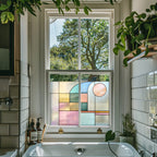 Privacy Window Film Colour Block Stained Glass