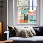 Privacy Window Film Mid Century Stained Glass