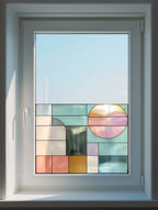 Privacy Window Film Mid Century Stained Glass