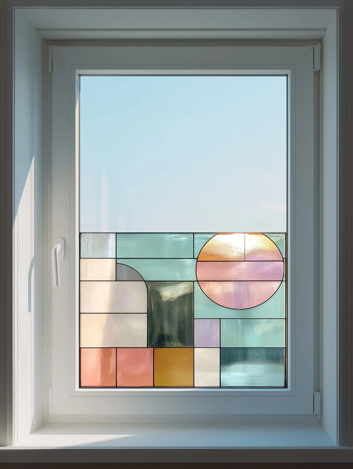 Privacy Window Film Mid Century Stained Glass