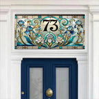 Curinga Transom Window Privacy Film – Stained Glass Art Nouveau Flowers Creative Windows