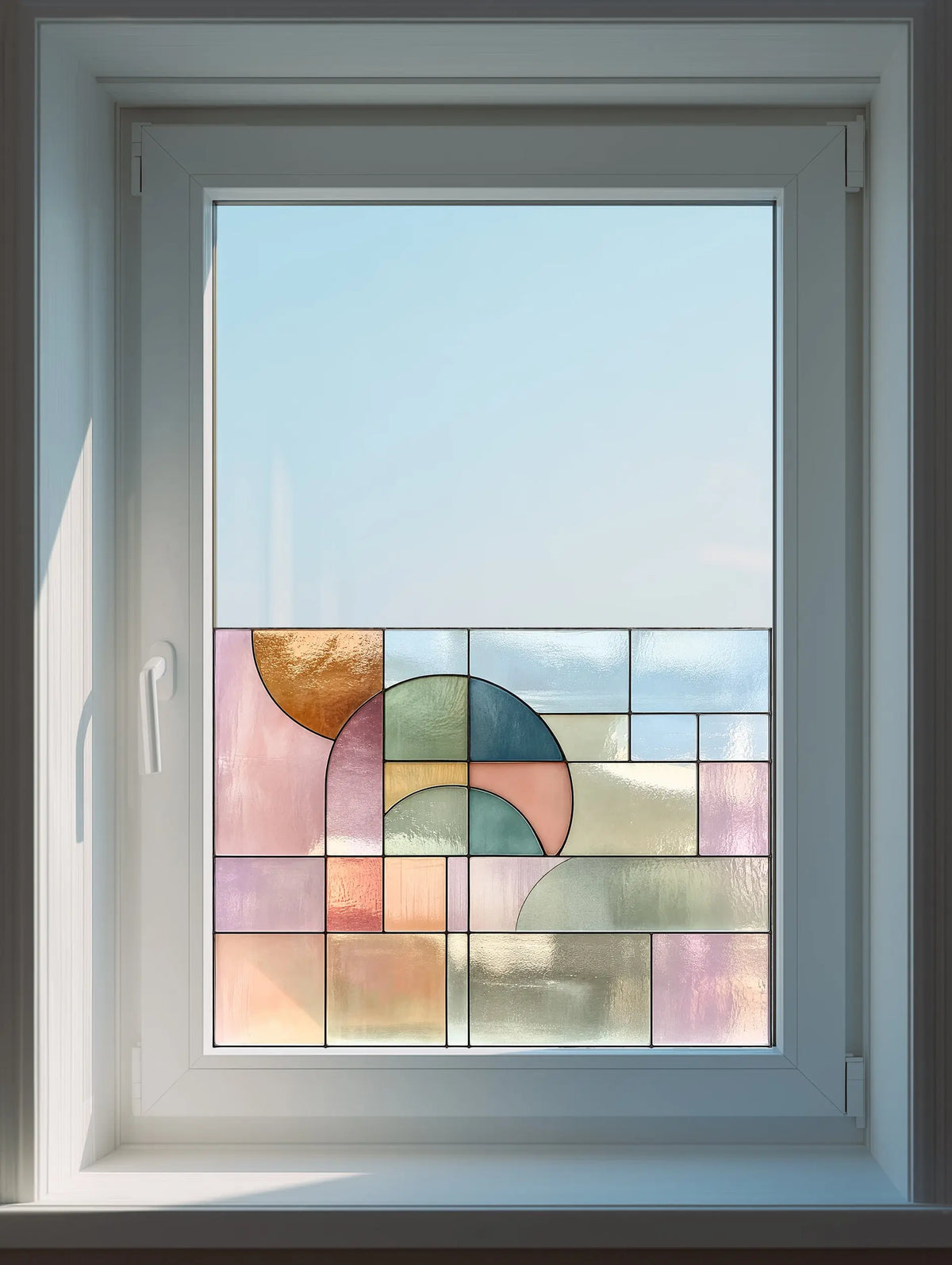 Privacy Window Film Pastel Arch Stained Glass